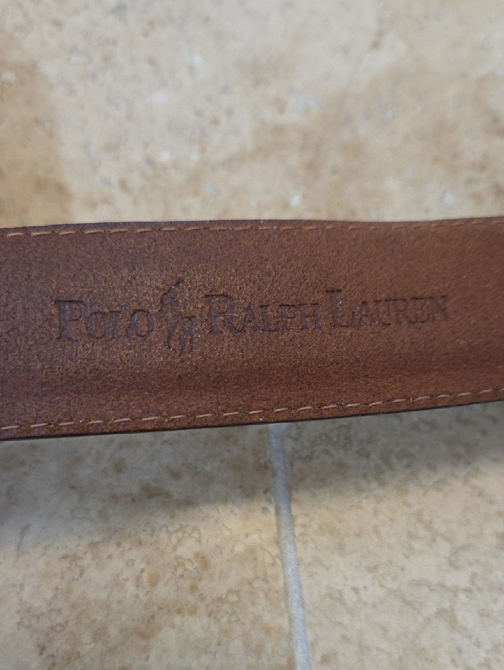 MEN'S POLO RALPH LAUREN CLASSIC PONY BROWN LEATHER BELT SOLID BRASS BUCKLE - Picture 7 of 12